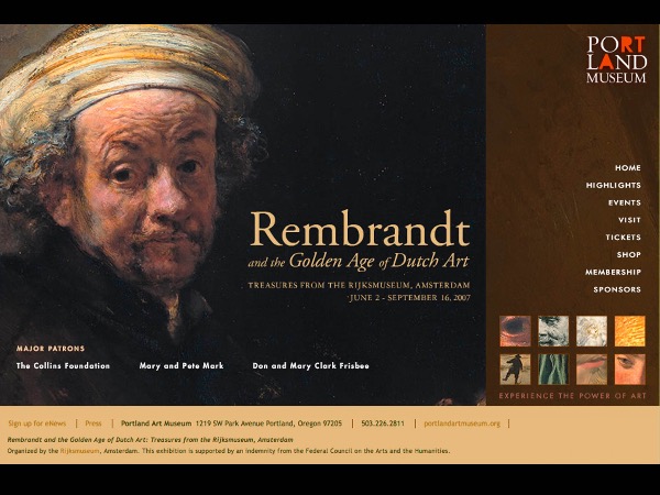 Rembrandt and the Golden Age of Dutch Art special exhibition website